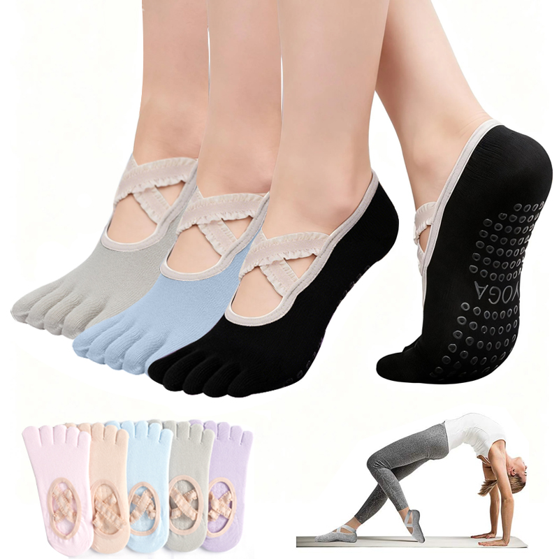 Pilates Yoga Ballet - Calcetines de Pilates Antideslizantes para Mujer,
