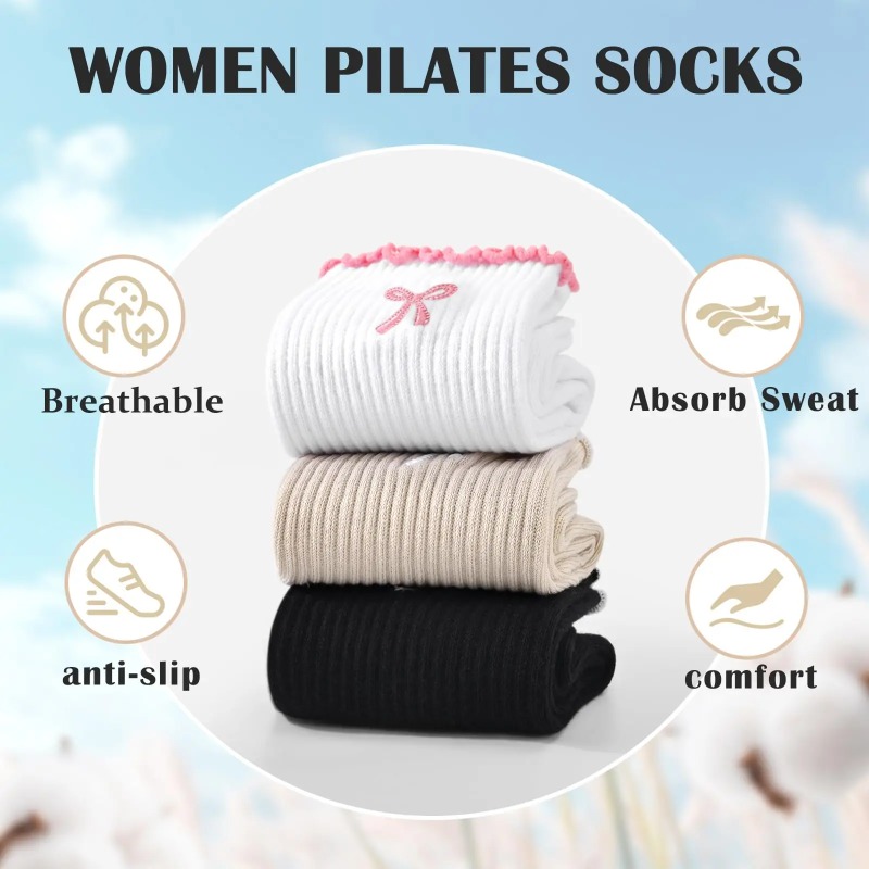 Pilates & Yoga Unleashed Studio - Calcetines Profesionales de Yoga, con Correa