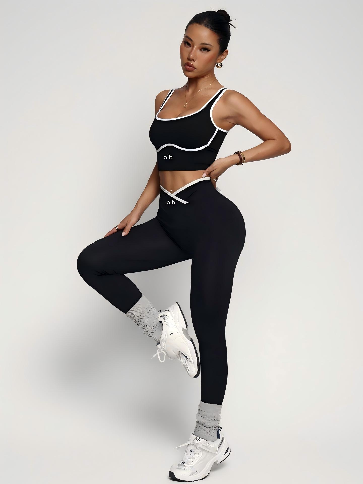 Yoga Strap Cotton - Conjunto deportivo de 2 piezas, top