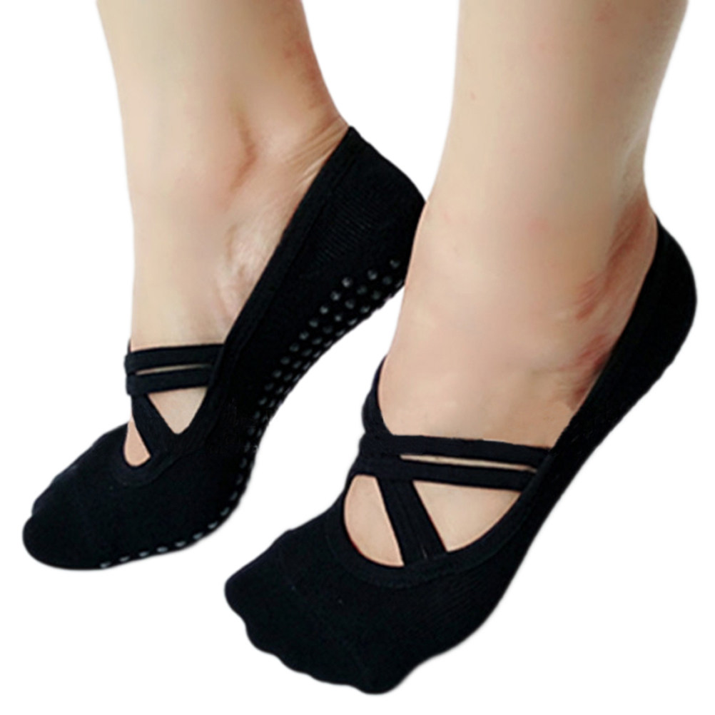 Pilates Yoga Grip Socks - Calcetines de Yoga para Mujer, Negros,